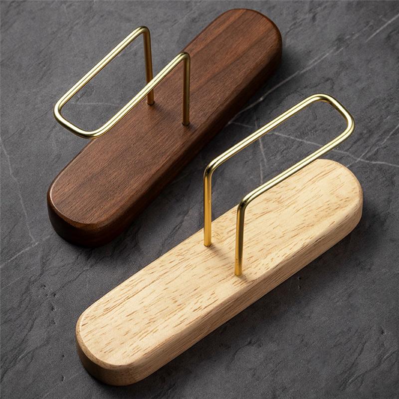 V Shape Walnut Wood Coffee Filter Holder - Espresso Drip Paper Storage Rack, Reusable Filter Type