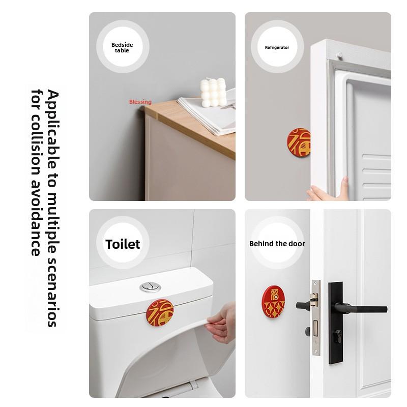"Fu Character Door Handle Anti-collision Decoration, Fridge Magnet Without Trace, Rear Wall Decoration Anti-collision Sticker.
