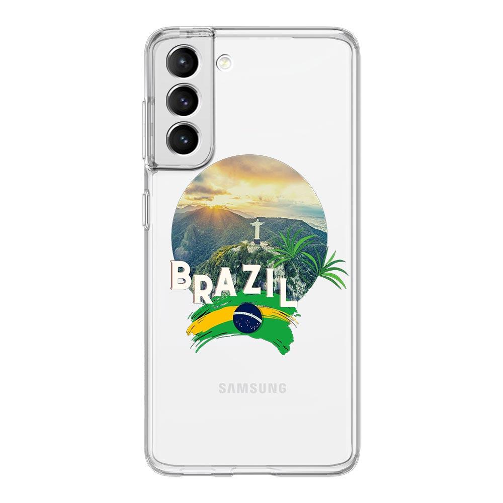 Brazil Brazilian flag Football Phone Case For Samsung Galaxy S23 S22 Ultra S20 S21 FE 5G S10 S10E S9 S8 Plus 4G Soft Clear Cover
