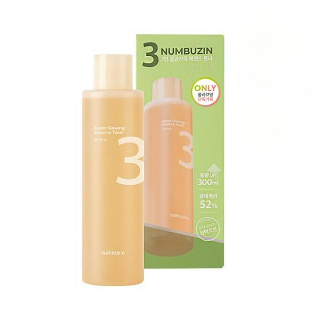 numbuzin No.3 Super Glowing Essence Toner 300mL Jumbo Size Package