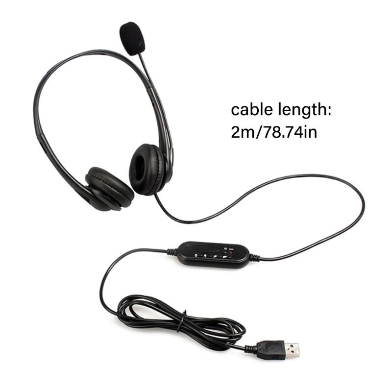Adjustable Voice Headsets Double Connection USB Type C And 3.5mm Port For Computers Mobile Devices