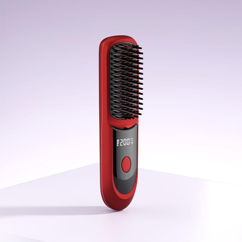 Wireless Negative Ion Hot Air Straightening Comb - Portable Hair-Friendly Fluffy Style Tool