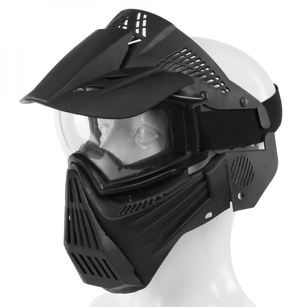 Maschera Facciale Tattica CS per Persona Reale Maschera Protettiva da Ciclismo con Lente in PC Protezione Solare Anti-UV per Sport all'Aperto