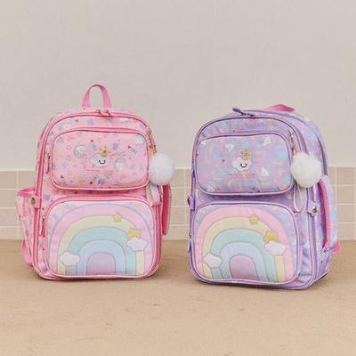 TABLIER Mädchen Regenbogen Grundschulrucksack Leicht Kinder Schultasche Einschulungsgeschenk (Lila, Rosa)
