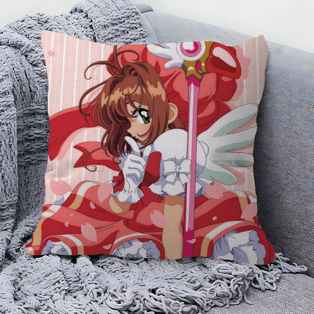 Anime C-Cardcaptor Sakura Girl Pillow Anime Pillow Sofa Bed Head Pillow Cover Cushion Cover 45x45 Cm Fashion