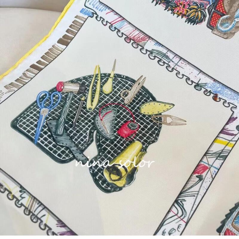 NINA SOLOR Horse Prism Twill Silk Scarf