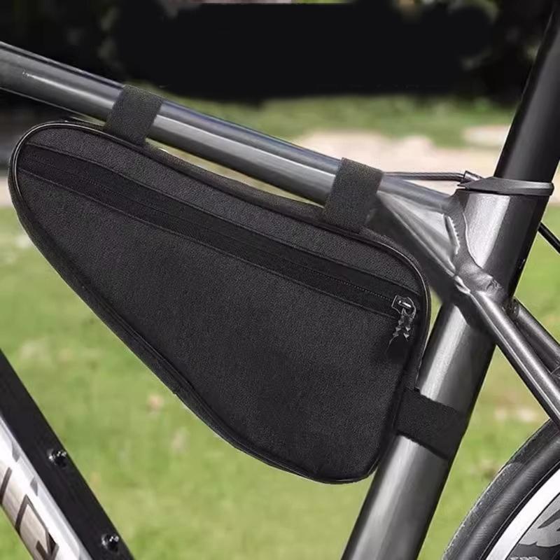 Fahrrad-Frontrohr-Aufbewahrungstasche mit hoher Kapazität Wasserdichte Polyester-Materialien Tasche für die Organisation von Fahrradzubehör