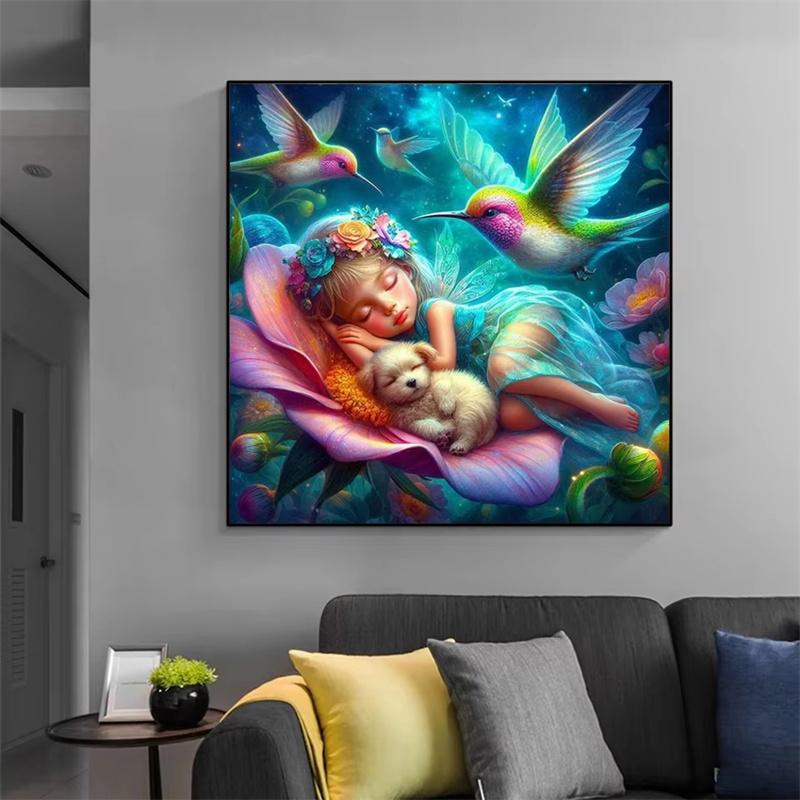 DIY 5D Diamond Painting Fairy Full Round Mosaic Landscape Picture Cross Stitch Kit Art Rhinestone Home Decor Gift