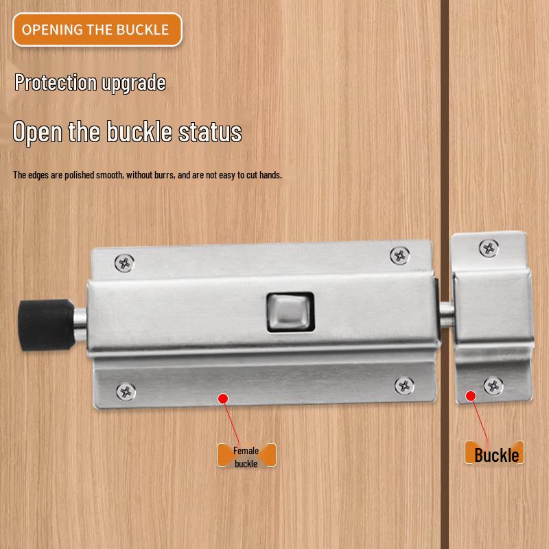 Stainless Steel Automatic Spring Bolt for Small Doors and Windows - Surface Mounted Latch for Wooden and Bathroom Doors
