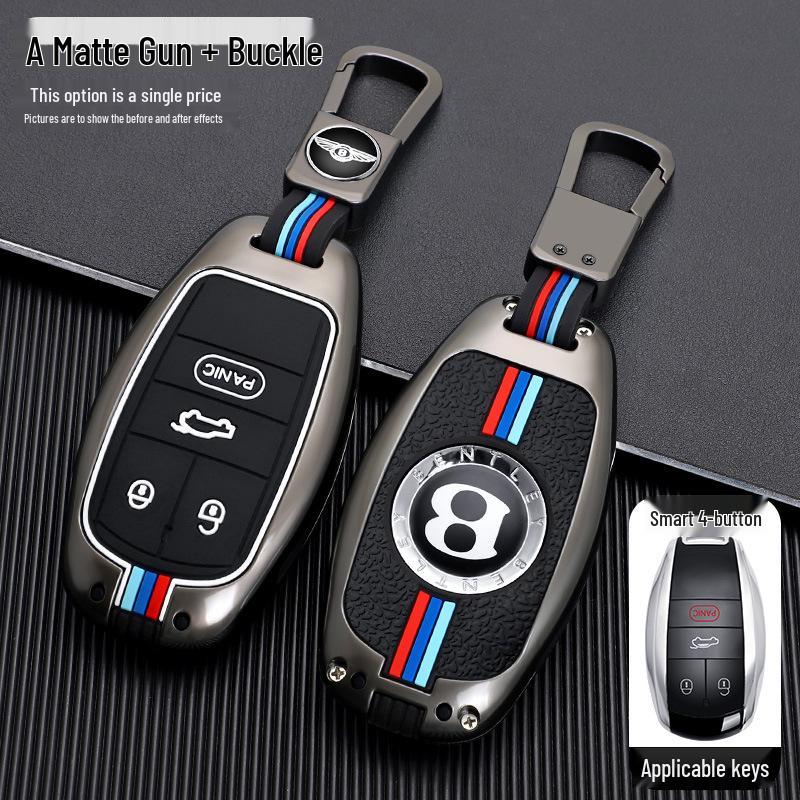 Bentley Key Case for Bentayga, Mulsanne, Flying Spur, Continental GT - High-Grade Metal Shell Key Bag for Men and Women