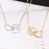 Hollow Pet Paw Footprint Necklaces Cute Animal Dog Cat Love Heart Pendant  For Women Girls Jewelry