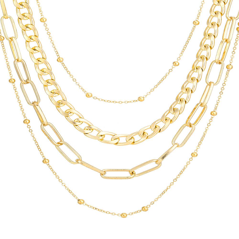 Creative Geometric Multi Layered Chain Necklace For Trendy Women Accessories