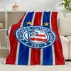 1PC Football Club Emblem Flannel Blanket Gift, Suitable for Both Men And Women, Soft Ideal for Beds And Sofa, Birthday Or Christmas Gift