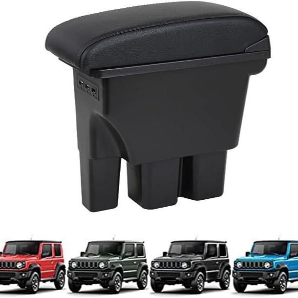 USB Port Leather Armrest & Console Storage Box for Jimny JB64/JB74 Models