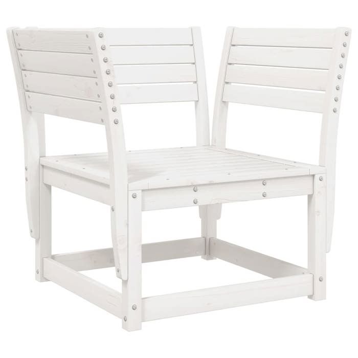 VidaXL Garden Chair, Patio Seat with Armrests and Backrest, Modular Lounge Armchair for Outdoor Terrace, White 844675