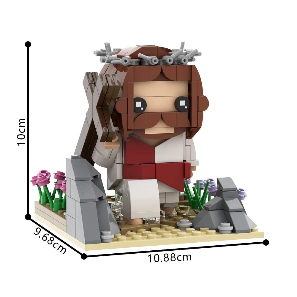 Gobricks MOC Христианство Бог Пастырь Иисус Кубики Распятие Иисуса Въехал на Осле в Иерусалим Строительные Блоки Игрушка Подарок