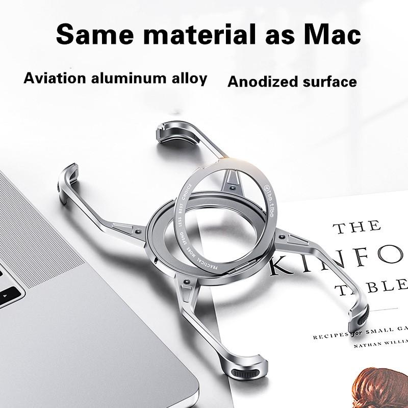 For iPhone 16 15 14 Pro Max Phone Case 360 Rotating Bracket Magnetic Rimless Metal Aluminum Alloy Shockproof Protection Cover