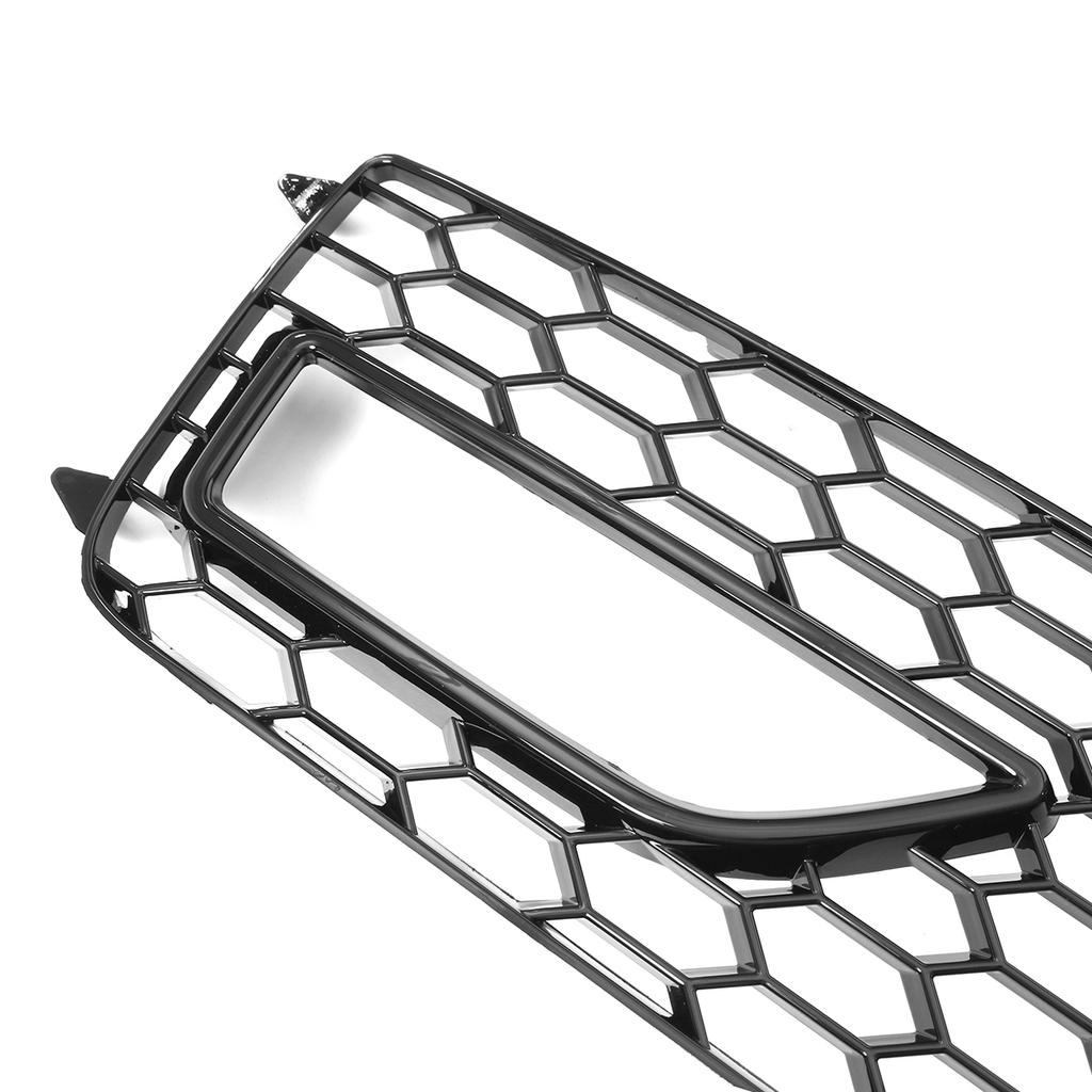 Pair Of Black Honeycomb Fog Light Covers For 2013-2016 Audi A4 B8.5 (Standard Bumpers, Not S-Line)