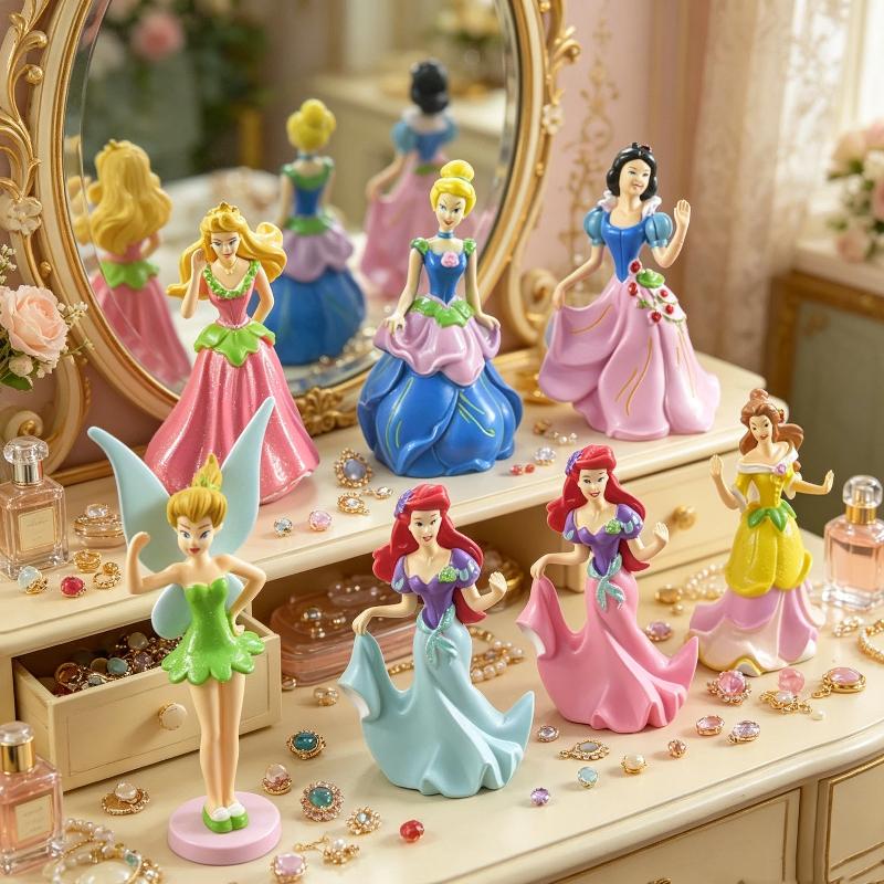 Disney 6 Piezas Figura de Princesa Adorno Decoración Tarta Cumpleaños Creativo Muñeca Escritorio Hogar