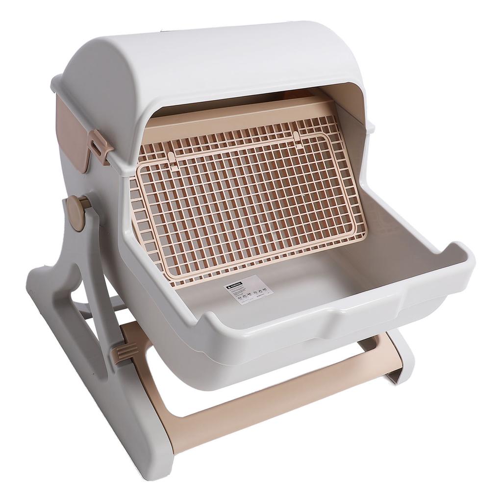 Semi Automatic Cat Litter Box Plastic Easy Assembly Semi Enclosed Cat Litter Box Large Kitty Litter