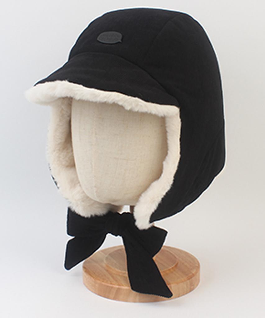 Yunibeosyeolkemiseuteuli Corduroy Fur Black Balaclava Earflap Hat