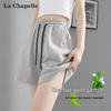 La Chapelle Women's High-Waist A-line Casual Cotton Shorts