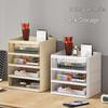 White Flat Lid Multilayer Cosmetic & Stationery Organizer - Dustproof Skincare & Lipstick Storage Box.