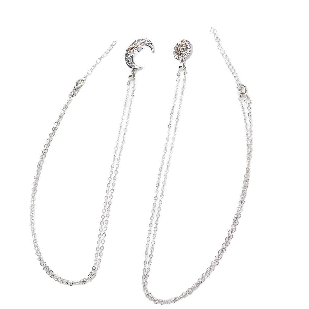 2pcs Couple Necklace Alloy Adjustable Sun Moon Magnetic Suction Matching Necklace for Lovers Best Friends