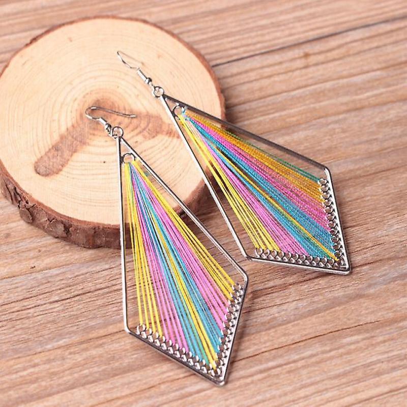 Handmade Thread Rainbow Style Earrings