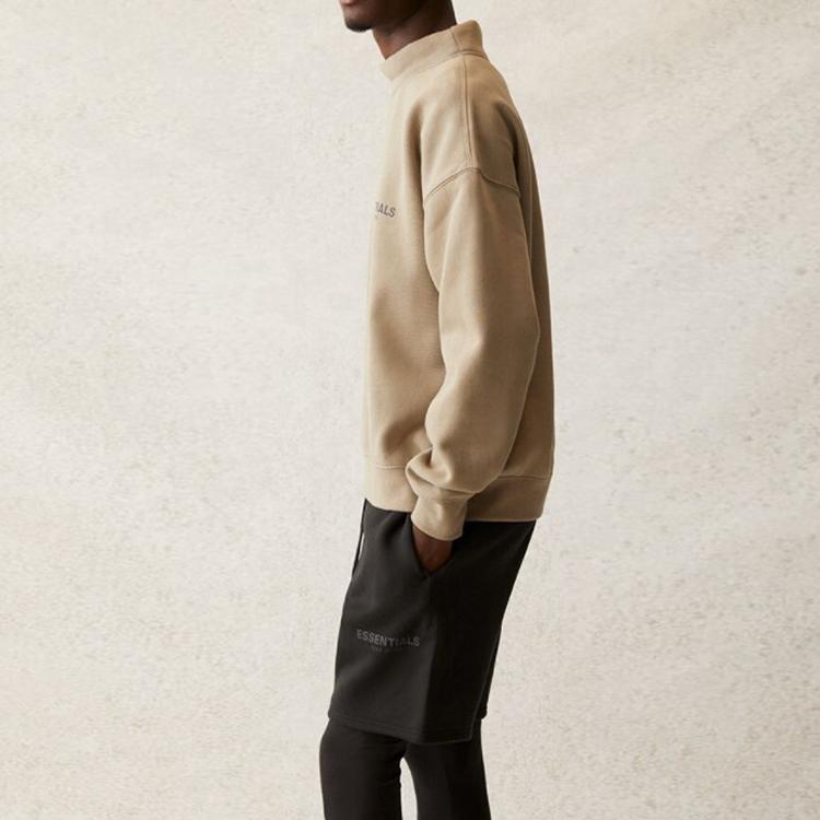 Fear of God Essentials SS21 Fleece-Lined Mockneck Sweatshirt Unisex Tops Moss FOG-SS21-582