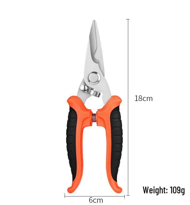 Multi-Functional Stainless Steel Electrician Shears for Cutting Wire, Iron, and Aluminum.