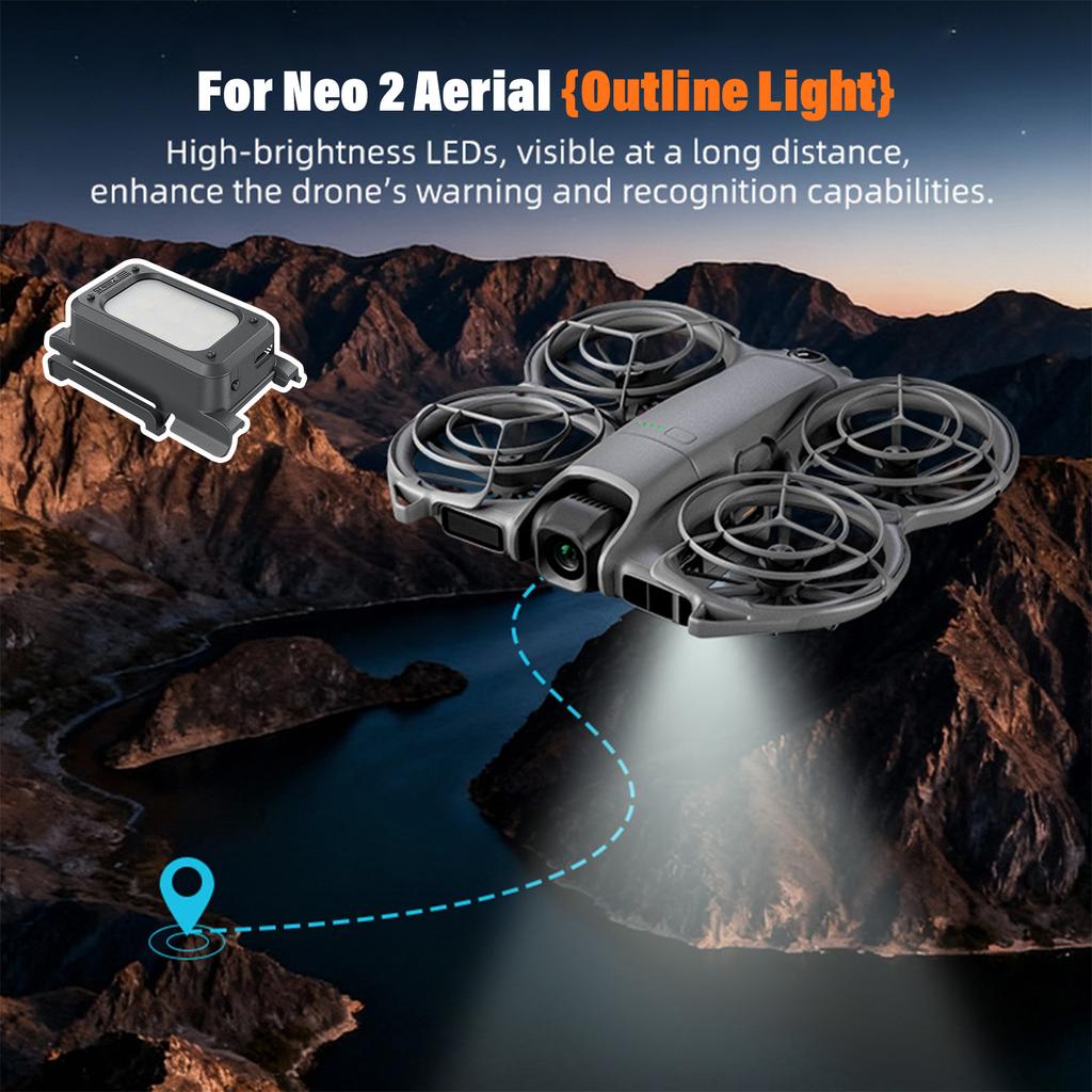 Rechargable Foldable LED Landing Gear with Flash LED Lights Clear Lighting Night Flying Light Protector Kit for DJI NEO 2 Drone