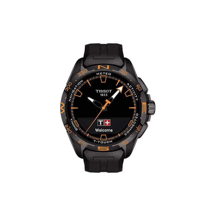 TISSOT T SPORT Collection Quartz Movement Men's Watches Watch 47.5mm Black Dial Ceramic Watch Case Rubber Strap T121.420.47.051.04