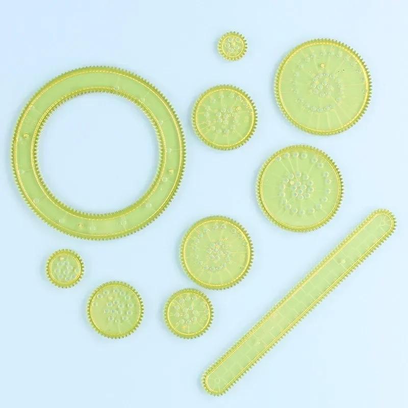 Funny Interlocking Gears Wheels Spirograph Drawing Toys Set Creative Educational Toy for Children Painting Drawing Accessories