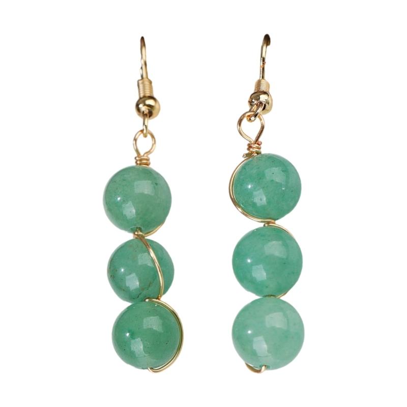 

Handcrafted Natural Gemstones Earrings Gold Thread Accent Lightweight Design Formal Or Casual Occasions