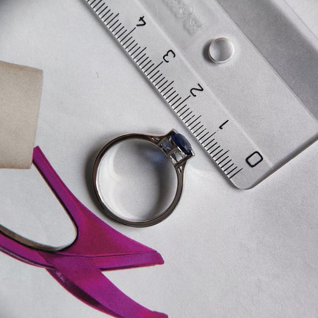 Серебряное кольцо с сапфиром nano 0.907ct, вес изделия 2,57 гр (2206057)