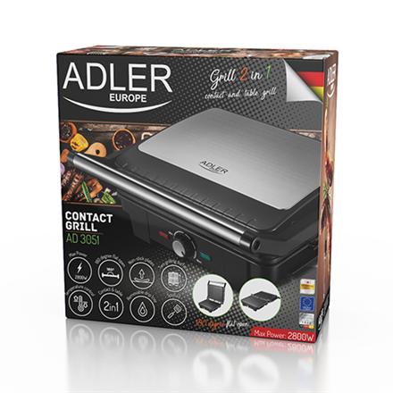 Adler | Electric Grill XL | AD 3051 | Table | 2800 W | Black/Stainless Steel