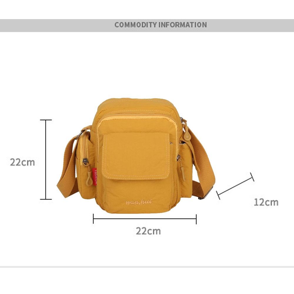 Borsa Messenger Leggera Scomparti Multipli Tracolla Regolabile Zainetto Laterale Borsa per Telefono in Nylon Adatta Sia per Uomini che per Donne