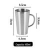 Taza Termo Aislada de Doble Pared de Acero Inoxidable 304 con Asa - Dorada
