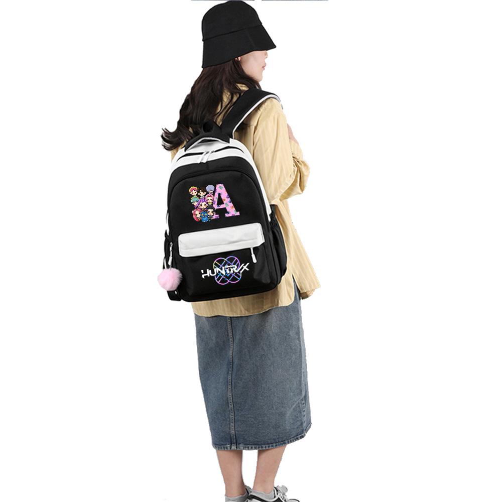 26 English Letter K-Pop Printed Large Capacity Waterproof Backpack for Teenger Student Girl Boy Schoolbag Bookbag Kid Gift Women Travel Bag Mochila