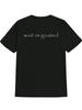 Men's Casual Round Neck T-Shirt - Black with "WAITING I Goated" Letter Print Unisex T-Shirt