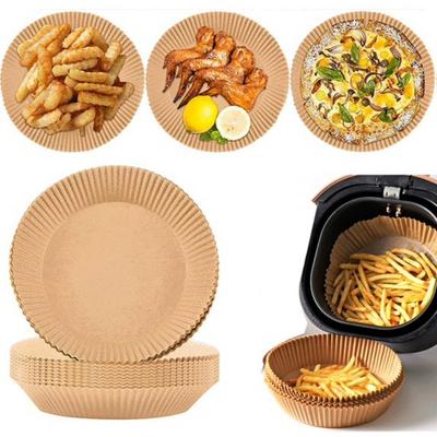 Air Fryer Disposable Non-Stick Liner - Oil-Resistant, Waterproof, Food-Grade Baking Paper for Microwave Ovens - 6.3 Inch (50)