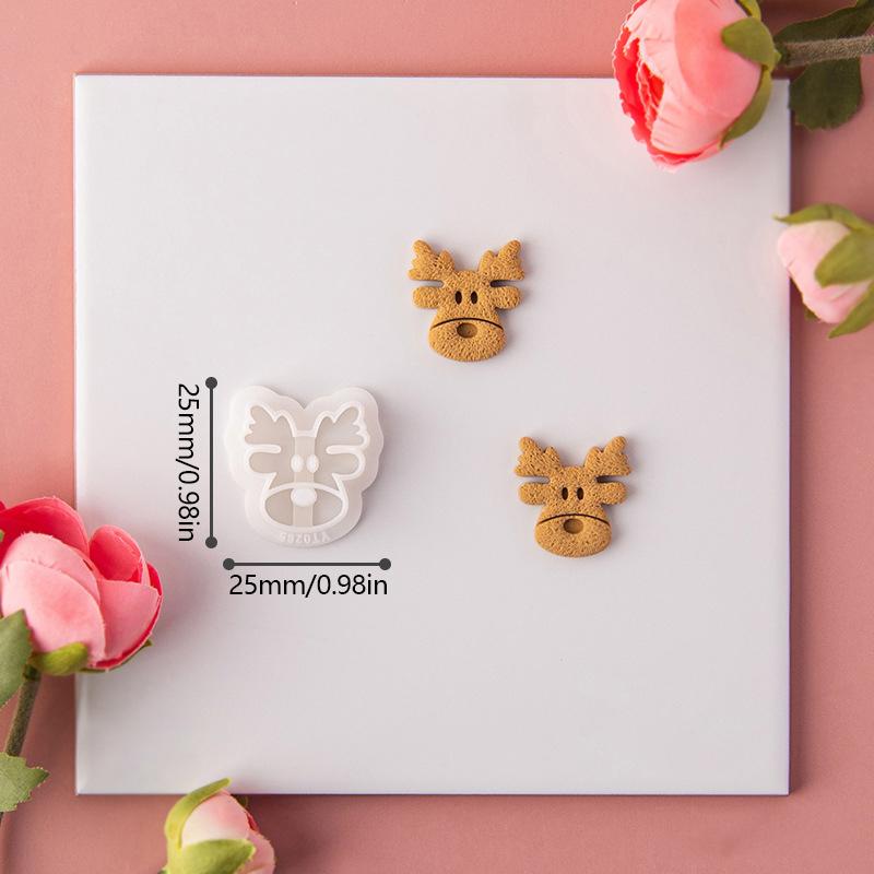 Christmas Series Soft Pottery Clay Mold Cutter Snowflake Santa Claus Socks Cutting Die For Earrings Pendant Jewelry Making Mold