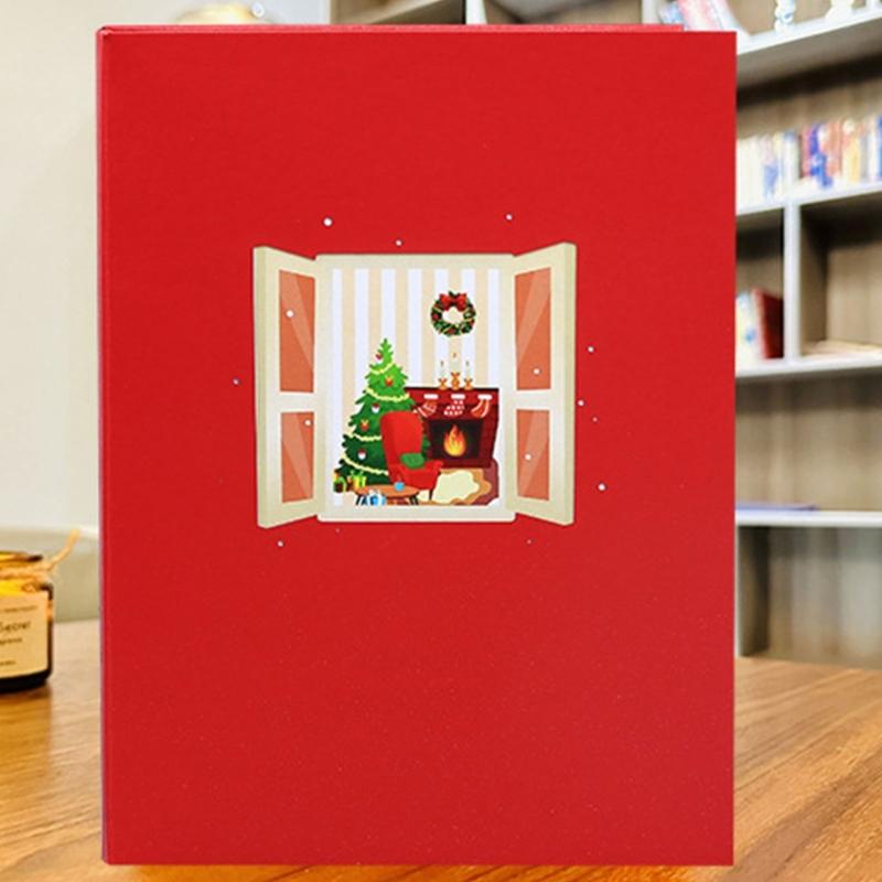 Light Up Christmas Greeting Card Illuminated Invitation Cards for Kid Adult Men Women Christmas Birthday Celebration