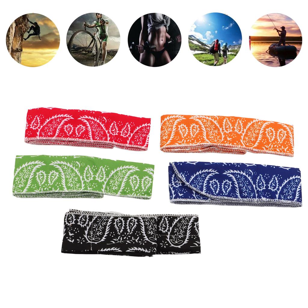 5Pcs Ice Cooling Scarf All Cotton Reusable Cooling Neck Scarf for Sports Running Cycling