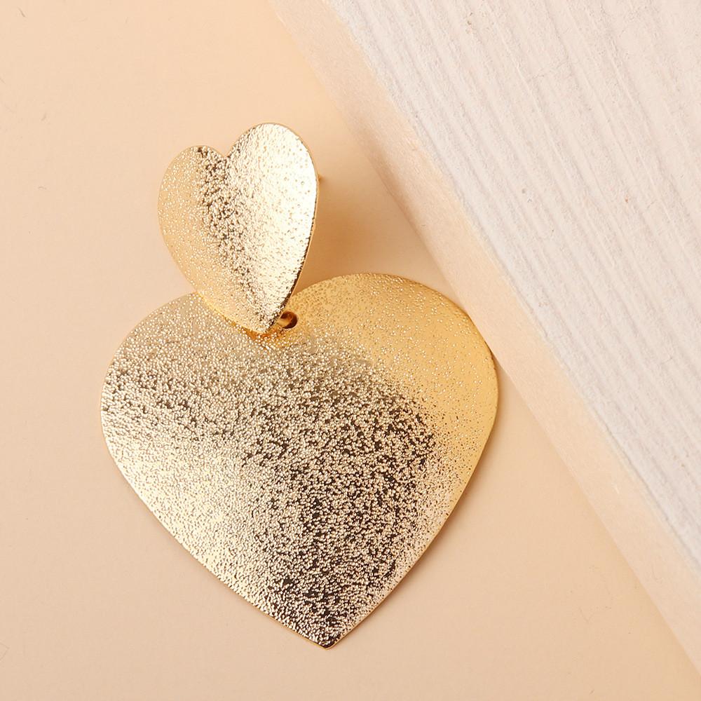 Earrings Metal Heartshaped For Women Fashion Geometric Design Gift Wedding
