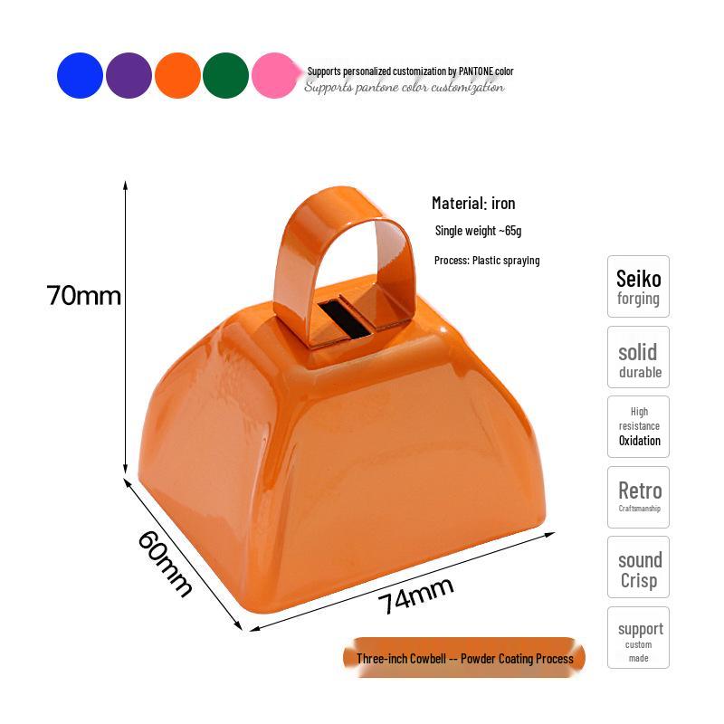 Three-Inch & Four-Inch Hand-Cranked Cowbells - 13 Colors, Perfect for Parties and Handicrafts