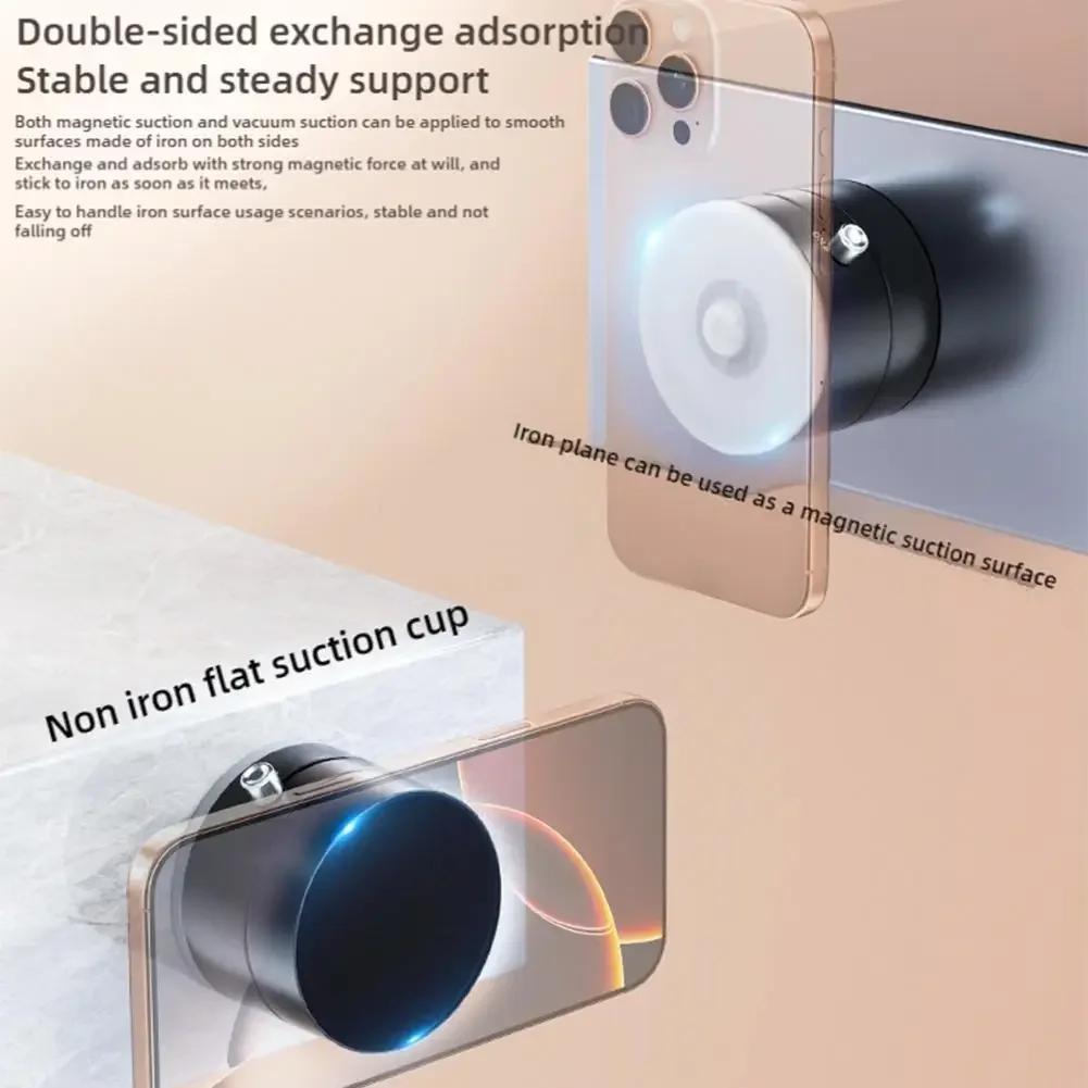 Vacuum Suction Cup Magnetic Mobile Phone Holder Foldable Portable Magnetic Bracket Mount Phone Accessories For iPhone/Samsung