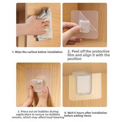 Shelf Support Nails 16PCS for Kitchen Cabinet Bookshelf Wardrobe On Glass Wood Metal Tile Marble Plastic Smooth Surfaces