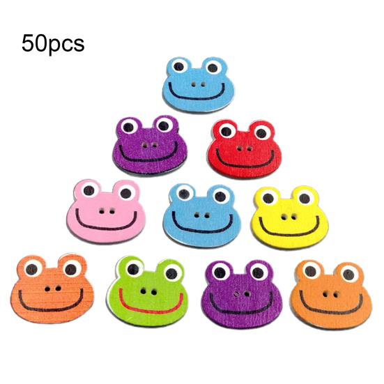 

50 шт., швейные пуговицы, яркие цвета, удобная установка, легко чистящиеся пряжки для одежды, пуговицы для одежды Frog